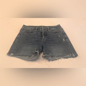 Old Navy High Rise O.G. Straight Button Fly Denim Shorts | 8 | Blue